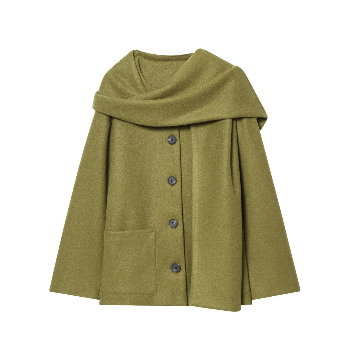 Autumn New Style European And American-Style Scarf Coat British-Style Navy Coat