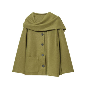 Autumn New Style European And American-Style Scarf Coat British-Style Navy Coat