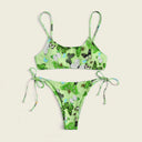 Summer Flowers Print Bikini, sexy push-up swimsuit, beachwear for women