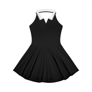 Women's Collared Halter A-Line Tennis Dress – Sleeveless Activewear Dress
