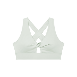 Women's Twist Front V-Neck Sports Bra – Seamless Medium Support Activewear Bra