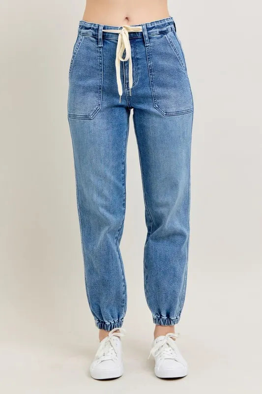 Judy Blue plus-size high waist denim jogger with elastic cuffs – MYN2O