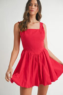 MABLE Poplin Square Neckline Bubble Mini Dress – MYN2O

