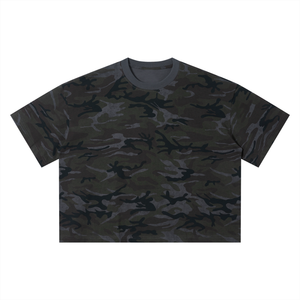 Unisex Camo Boxy T-Shirt – Oversized Camouflage Streetwear Tee
