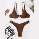 Steel bracket solid color swimsuit, one-piece swimsuit, beachwear for women
