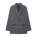 French-style Womens Fashion Versatile Double-breasted Blazer