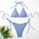 Sexy bikini set with side tie thong and bandage-style fi