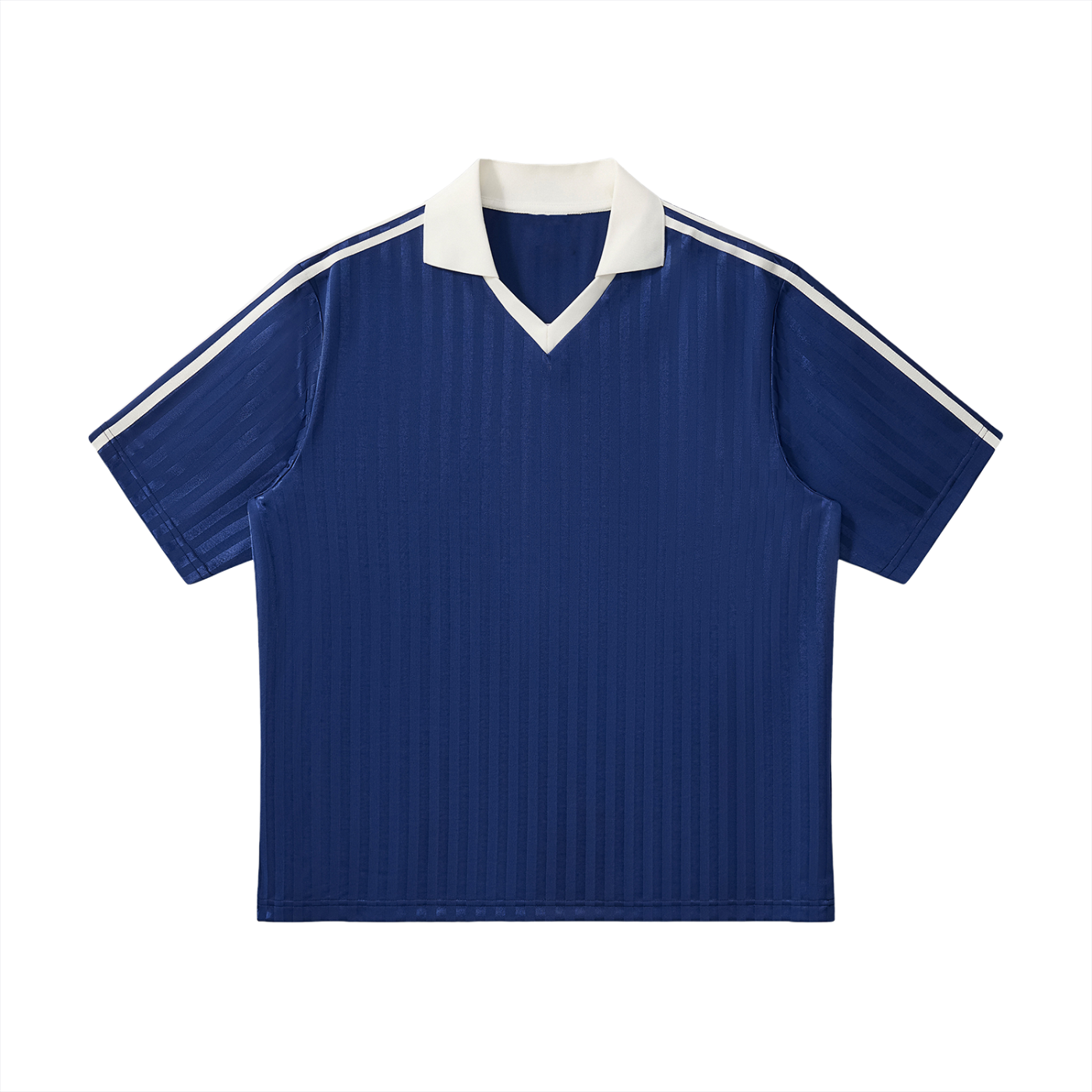Contrast Collar Striped Soccer Jersey
