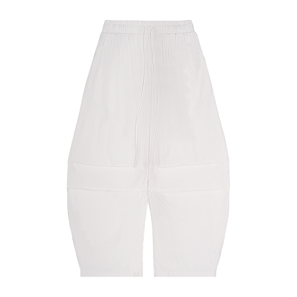 Vertical Stripe Drawstring Barrel Pants