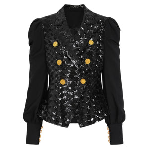 Women's Classic Sequin Blazer Top Coat