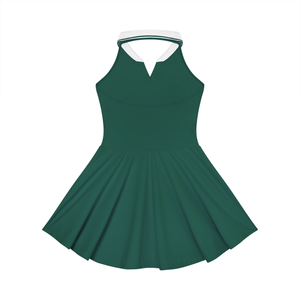Women's Collared Halter A-Line Tennis Dress – Sleeveless Activewear Dress