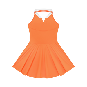 Women's Collared Halter A-Line Tennis Dress – Sleeveless Activewear Dress