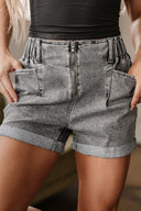 Zipped cuffed edge denim shorts – trendy summer streetwear – MYN2O

