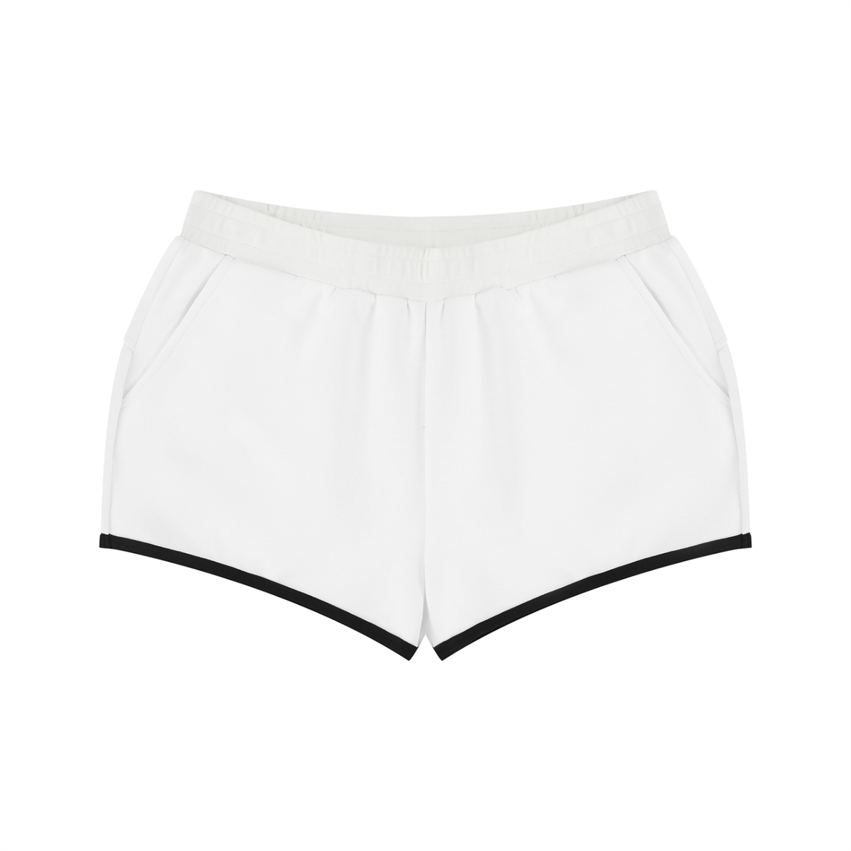 Women's Retro Contrast Trim Athletic Shorts – High-Waisted Activewear Shorts