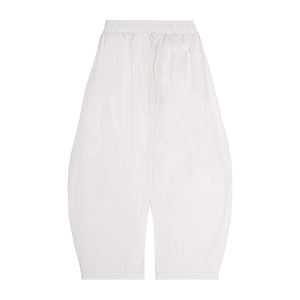 Vertical Stripe Drawstring Barrel Pants