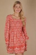 VERY J Printed Smocked Chest Boho Mini Dress – MYN2O