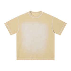 Unisex Vintage Sunfade Waffle Knit Boxy T-Shirt – Oversized Streetwear Tee