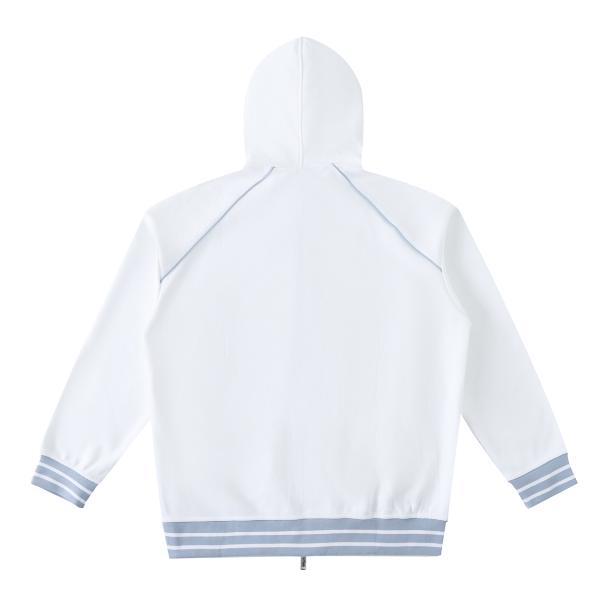 Striped Trim Zip-Up Hoodie
