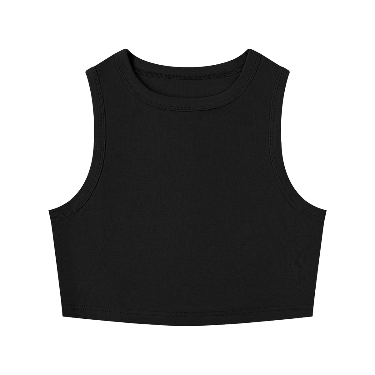 Women's Tight Crew Neck Crop Tank Top – Slim Fit Essential Sleeveless Top