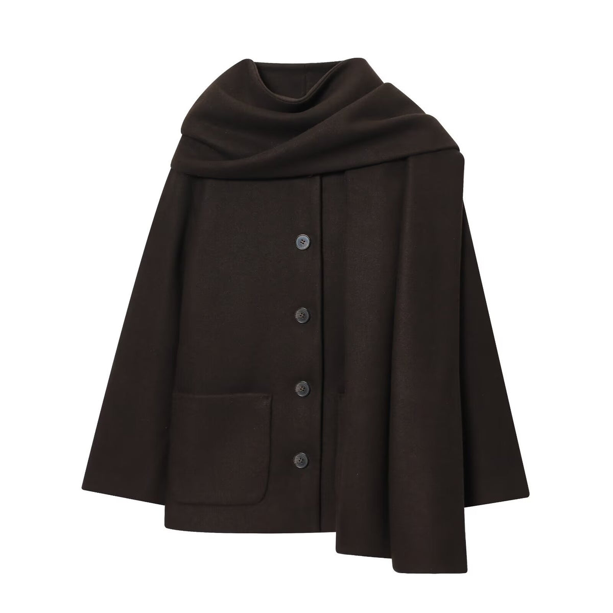 Autumn New Style European And American-Style Scarf Coat British-Style Navy Coat