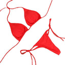 Halter neck tie bikini, sexy split swimsuit, beachwear for women