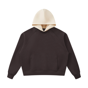 Unisex Fleece Raglan Color Block Hoodie