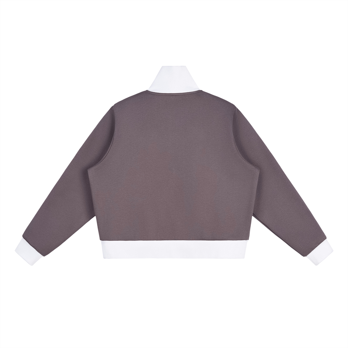Cropped Fleece Track Jacket with Contrast Side Stripes