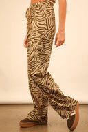 VERY J animal print linen wide leg pants for summer comfort – MYN2O