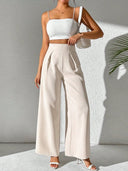 Wide leg high waist pants – flowing elegant summer comfort – MYN2O