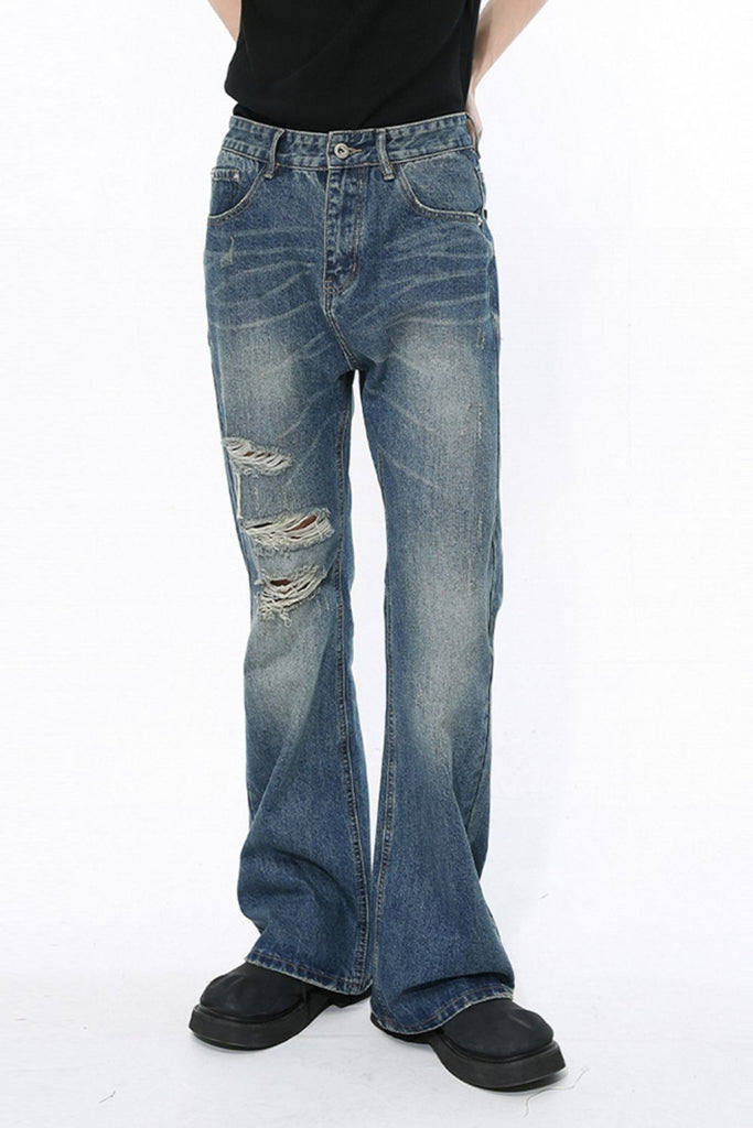 Men's Distressed Bootcut Jeans | MYN2O