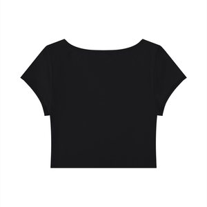 Women's Slim Cap Sleeve Crop T-Shirt – Fitted Everyday Essential Top