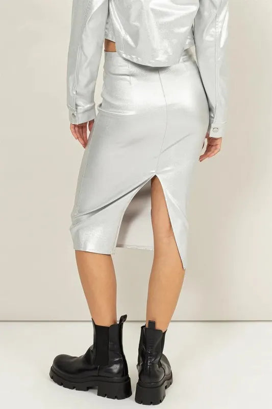 HYFVE shimmer midi skirt with metallic shine – elegant partywear – MYN2O