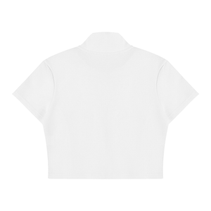 Women's Cropped Full-Zip Short Sleeve T-Shirt – Slim Fit Casual Zip-Up Top