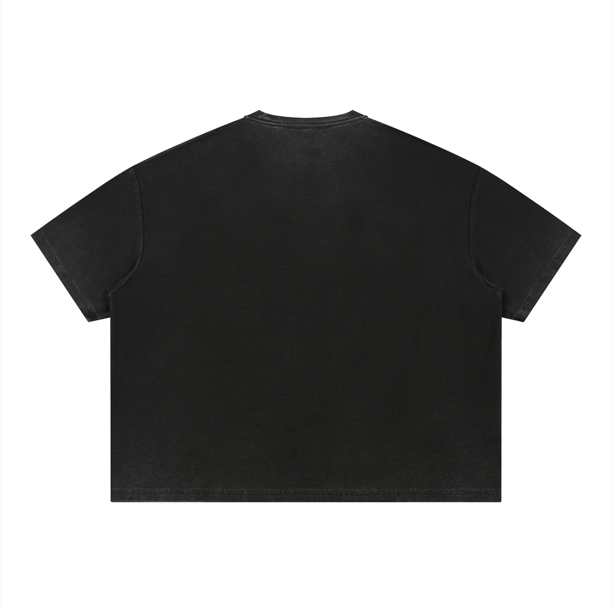 Unisex Vintage Wash Sunfade Waffle T-Shirt – Oversized Boxy Retro Streetwear Tee