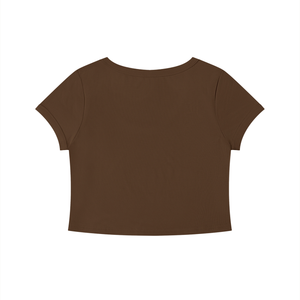 Women's Solid Color Slim Crop T-Shirt – Fitted Everyday Essential Crop Top