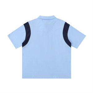 Contrast Panel Cotton Polo Shirt