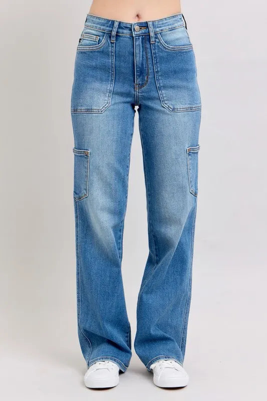 Judy Blue plus-size high waist 90s straight jeans in light wash – MYN2O