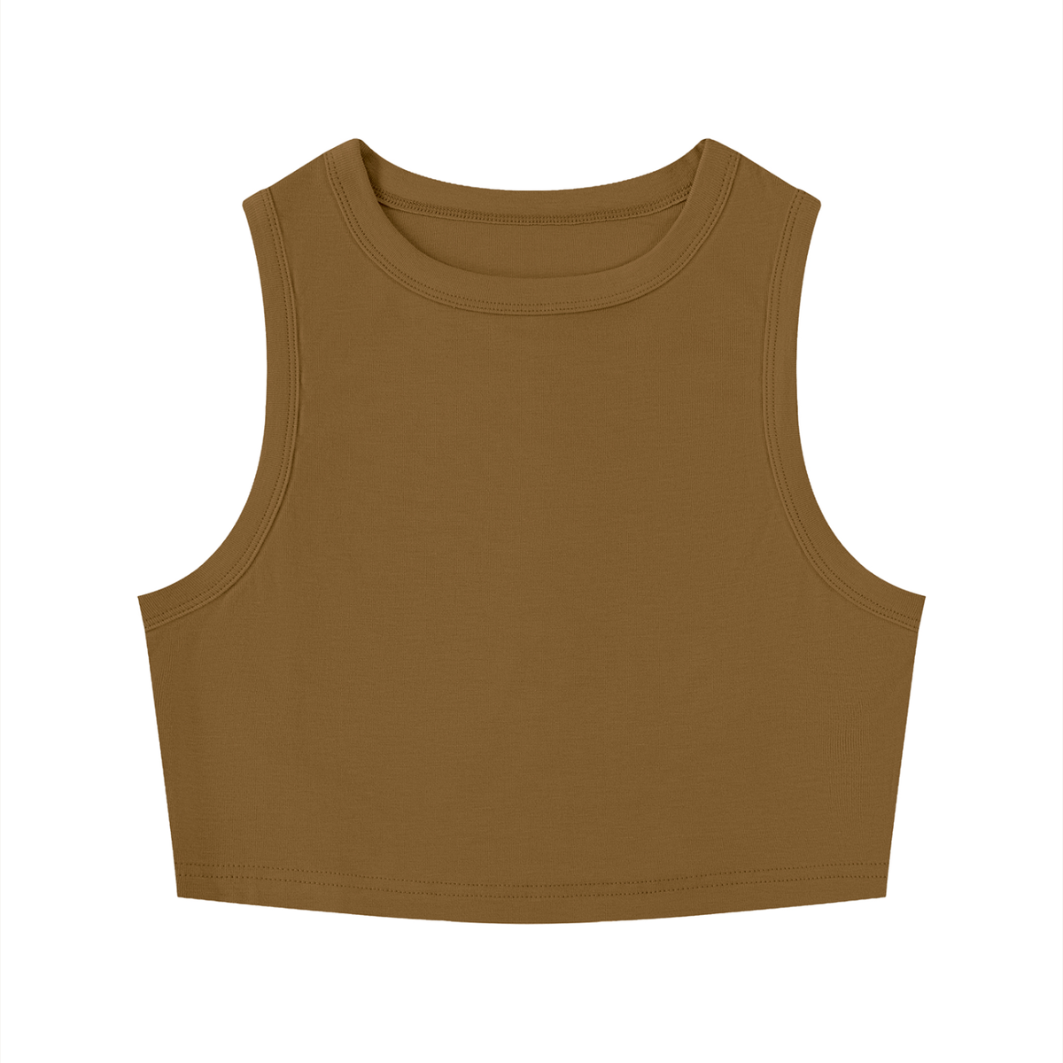 Women's Tight Crew Neck Crop Tank Top – Slim Fit Essential Sleeveless Top