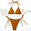Sexy bikini set with side tie thong and bandage-style fi