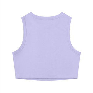 Women's Tight Crew Neck Crop Tank Top – Slim Fit Essential Sleeveless Top