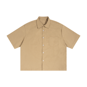 Unisex Heavyweight Boxy Short Sleeve Shirt – Oversized Premium Streetwear Button-Up