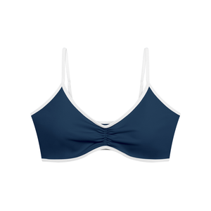Women's Color Block Ruched V-Neck Sports Bra – Medium Support Activewear Bra