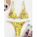 Summer Flowers Print Bikini, sexy push-up swimsuit, beachwear for women