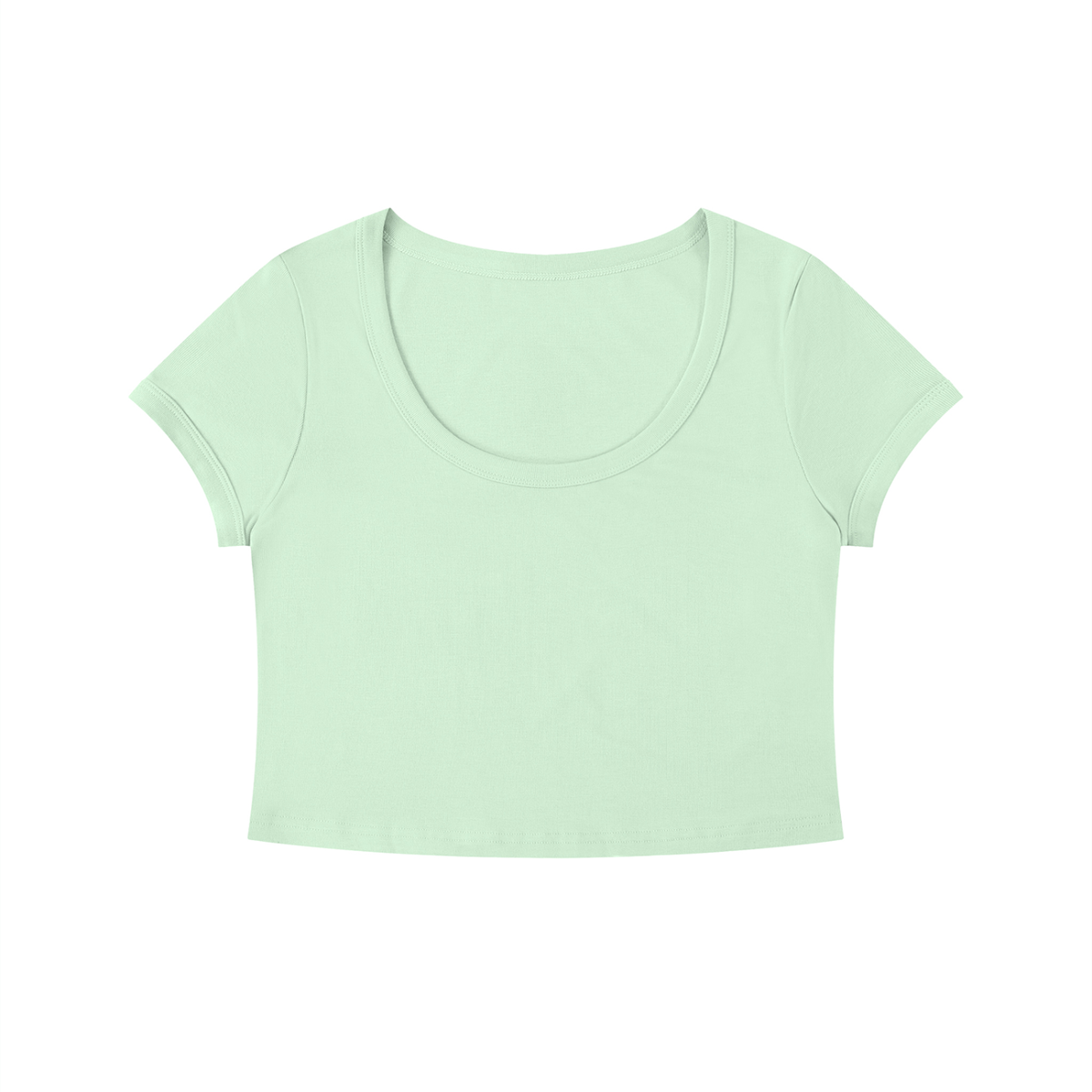 Women's Solid Color Slim Crop T-Shirt – Fitted Everyday Essential Crop Top