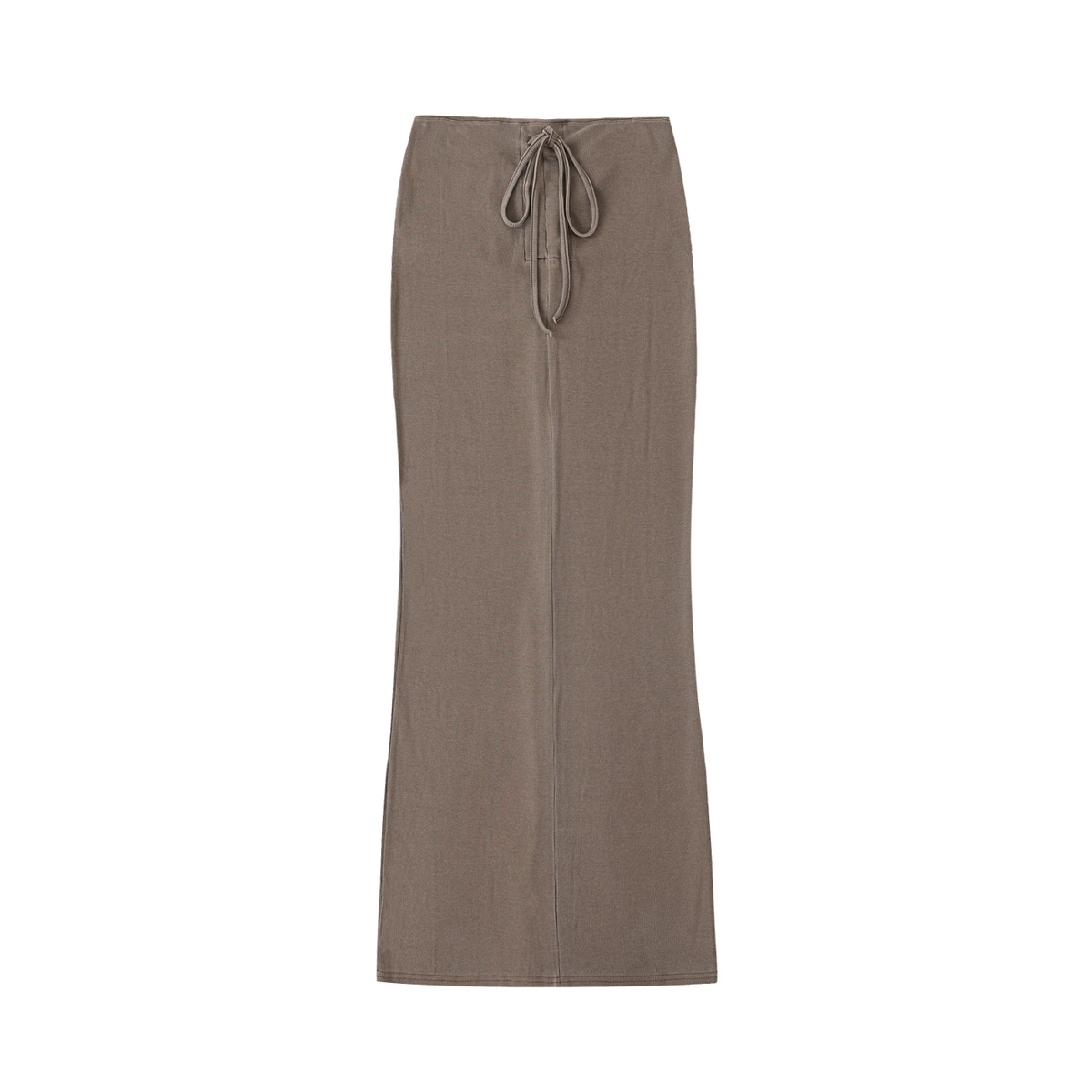 Dyed Washed Drawstring Maxi Skirt