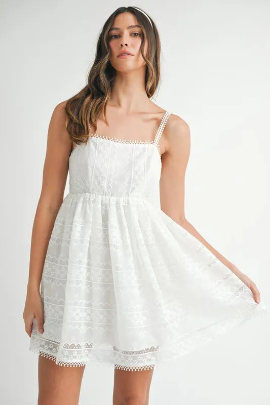 MABLE Eyelet Lace Babydoll Mini Cami Dress – MYN2O

