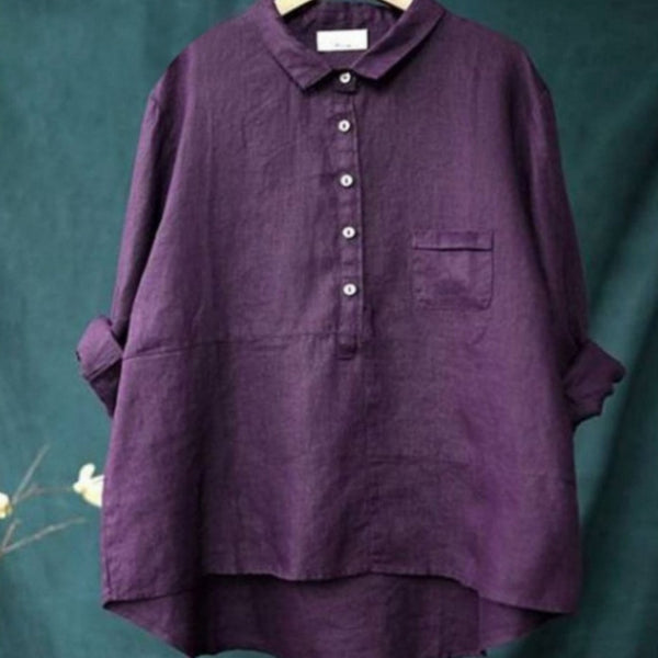 Printed Hawaiian Long-Sleeve Shirt For Women