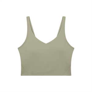 Women's V-Neck Yoga Sports Bra – Seamless Medium Support Workout & Activewear Bra