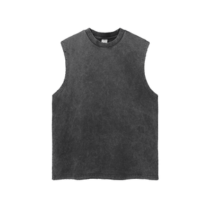 Snow Washed Frayed Hem Tank Top