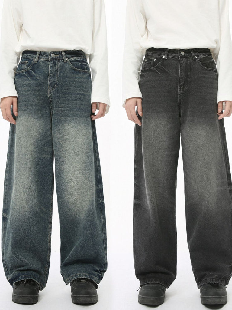 Men's Washed Wide Leg Jeans | MYN2O